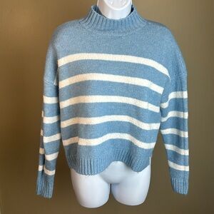 Blue and white striped sweater
